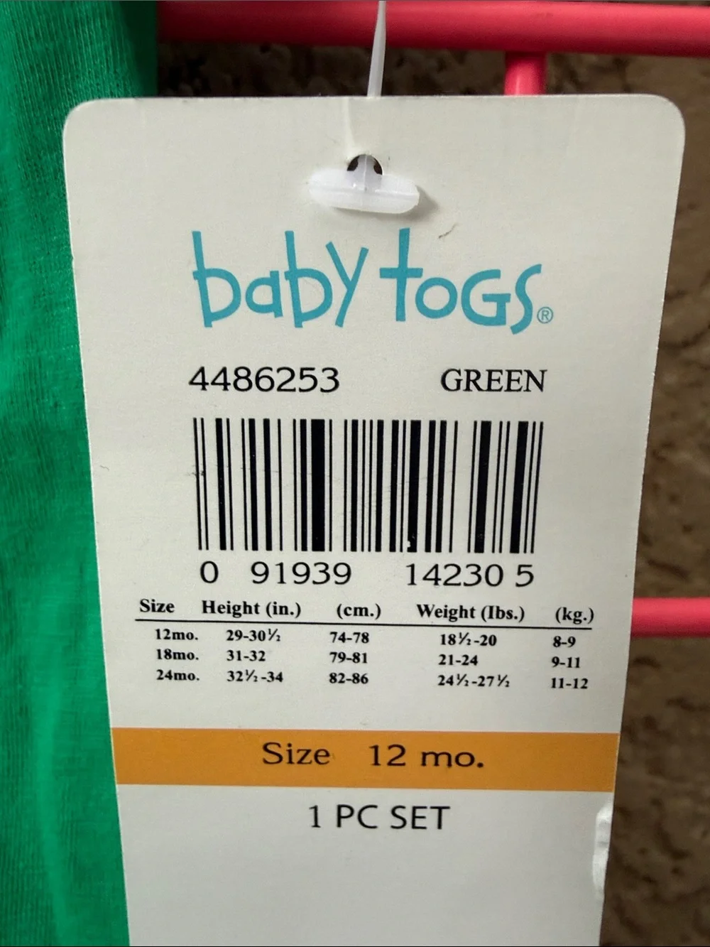 New Vintage Baby Togs Green 